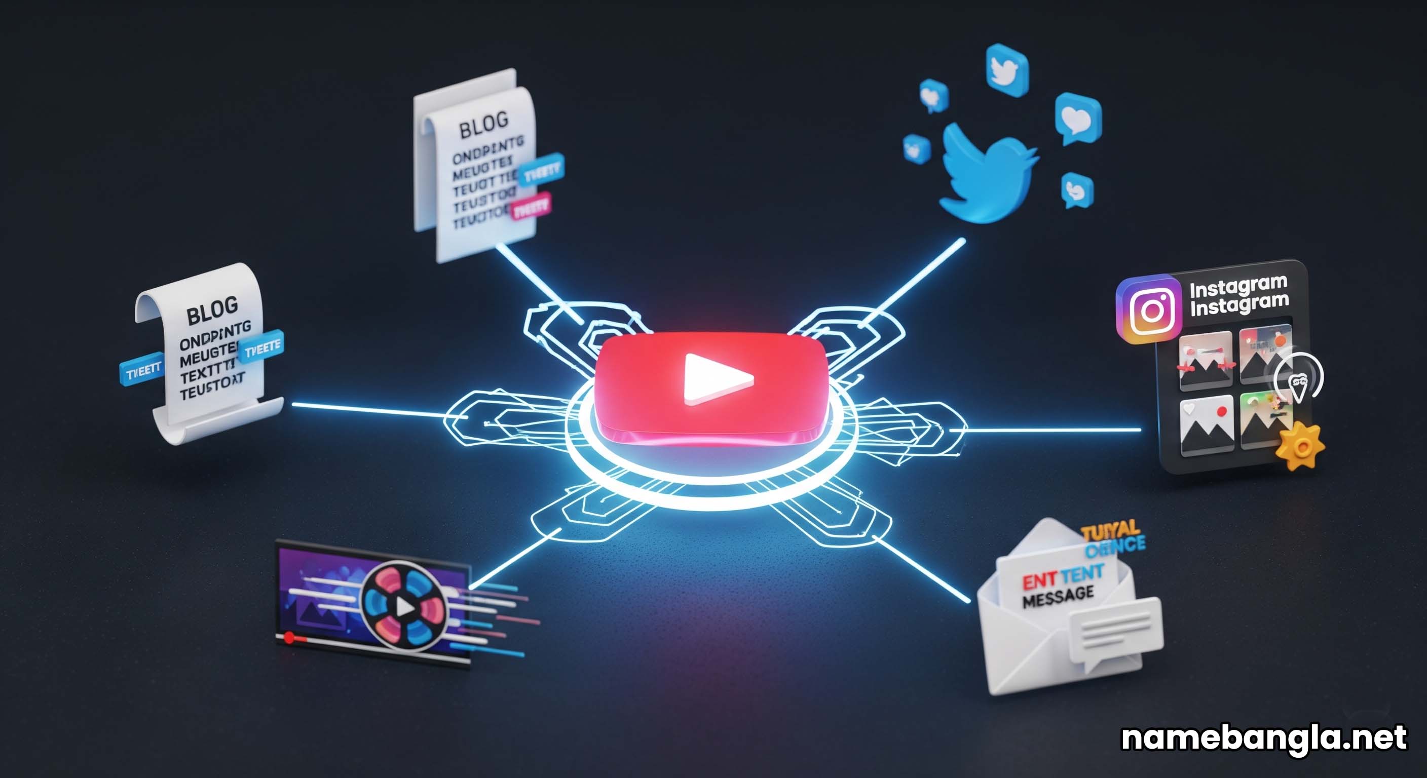 A calendar showing a week full of content, originating from one video icon